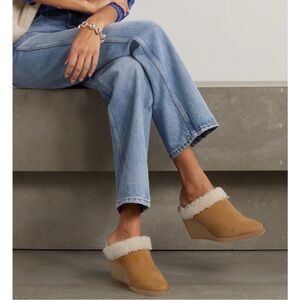 Isabel Marant Takita Shearling wedge mules
